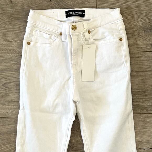 Etienne Marcel White High Rise Red Ankle Zipper Skinny Jeans Size 25 NWT $245 - Picture 6 of 13